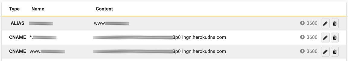 Configurando os registros no DNSimple